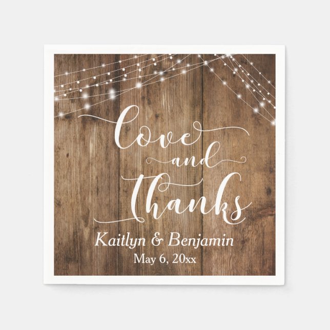 Servilleta De Papel Madera Rusa con luces blancas, amor y gracias (Anverso)