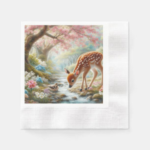 Servilleta De Papel Maderas de primavera con pato y cebada/ciervo