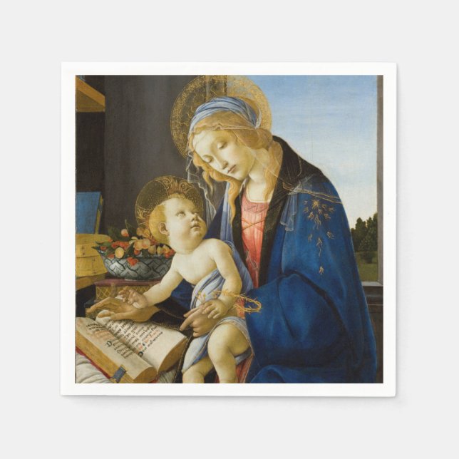Servilleta De Papel Madonna del libro de Botticelli (Anverso)
