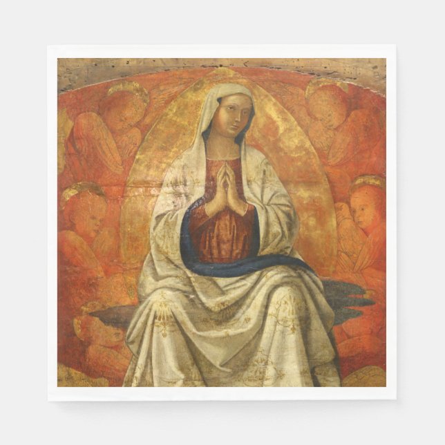 Servilleta De Papel Madonna in Gloria (Virgin Mary Enthroned) (Anverso)