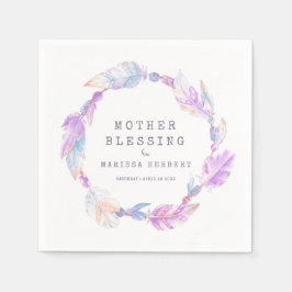 Servilleta De Papel Madre Bendición perlas y plumas boho