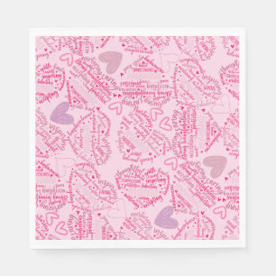 Servilleta De Papel Madre de los corazones 01.Rosa rosa BG