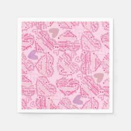 Servilleta De Papel Madre de los corazones 01.Rosa rosa BG