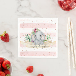 Servilleta De Papel Madre de un Chica - Elefante bebé y flores