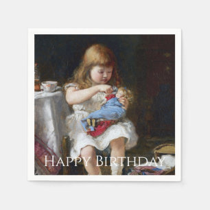 Servilleta De Papel Madre pequeña ansiosa Feliz cumpleaños