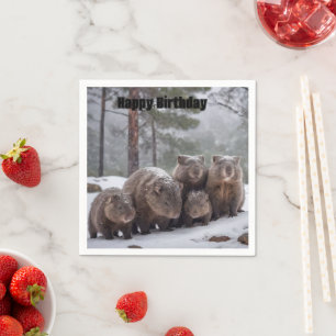 Servilleta De Papel Madriguera congelada: familia de wombats australia