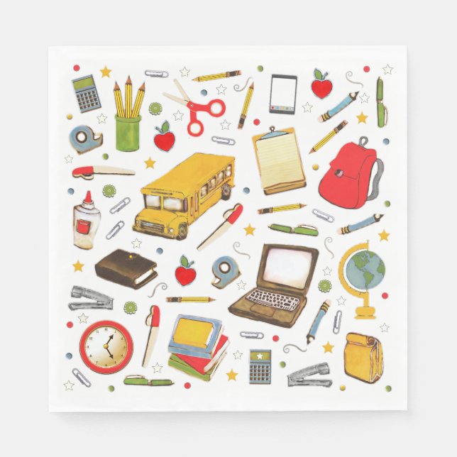 Servilleta De Papel Maestra Fiesta escolar (Anverso)