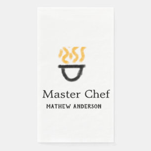 Servilleta De Papel Maestro chef agregar nombre sartén negro humo de f