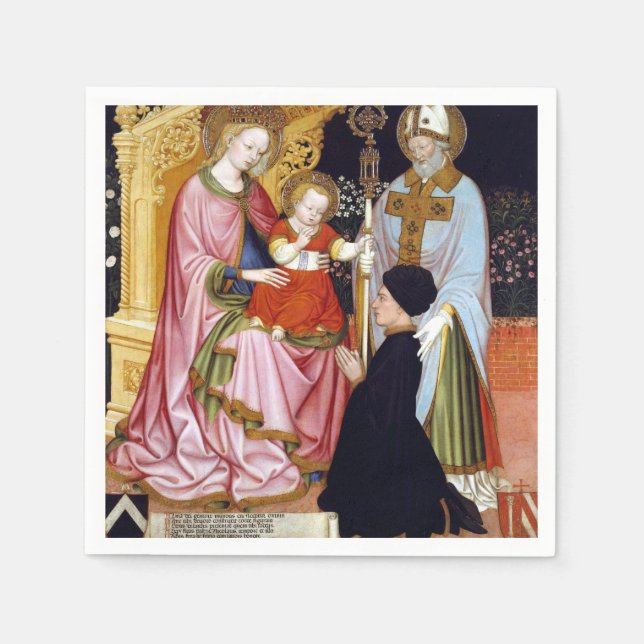 Servilleta De Papel Maestro G.Z. Madonna y niño con el donante (Anverso)