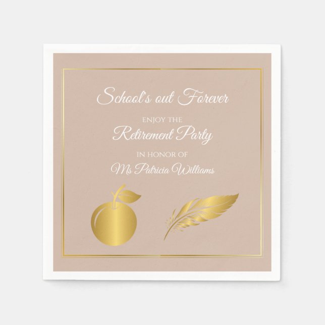 Servilleta De Papel Maestros elegantes Fiesta de Jubilación Pastel de  (Anverso)