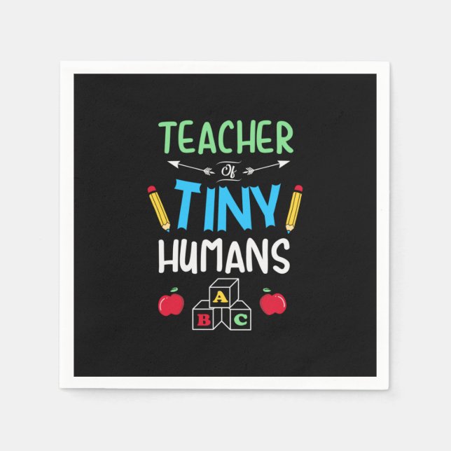 Servilleta De Papel Maestros entregan a profesores, humanos pequeños (Anverso)