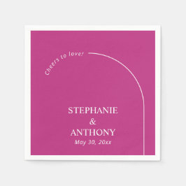 Servilleta De Papel Magenta minimal moderna con Boda de arco