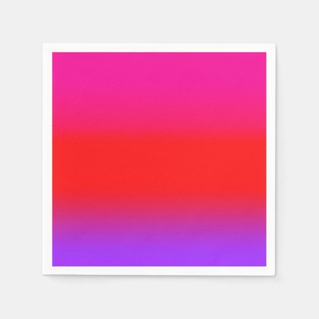 Servilleta De Papel Magenta Rojo Púrpura Festivo Ombre   (Anverso)