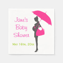 Servilleta De Papel Magenta Silhouette Baby Shower Napkins