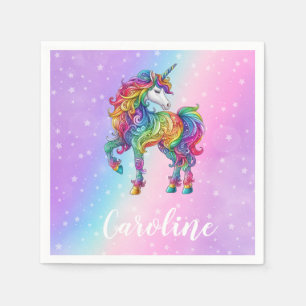 Servilleta De Papel Magia de unicornio colorido personalizada