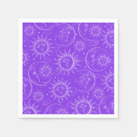 Magia Purpura Vintage Celestial Sol Luna Estrellas