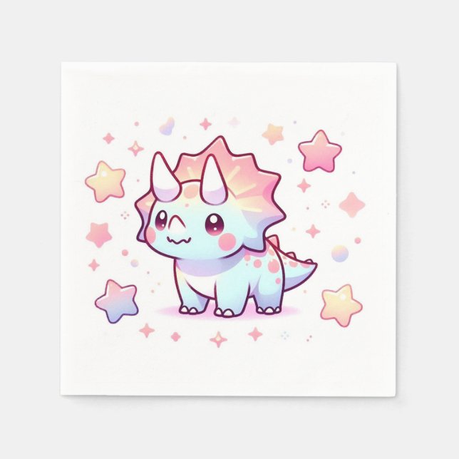 Servilleta De Papel Magical Dino Dinosaur Baby Showerr (Anverso)