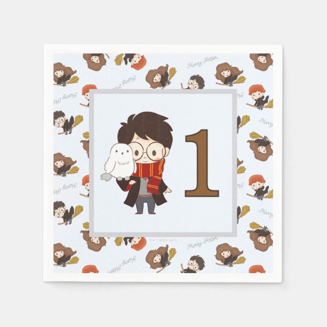 Servilleta De Papel Magical HARRY POTTER™ y Hogwarts Cumpleaños (Anverso)