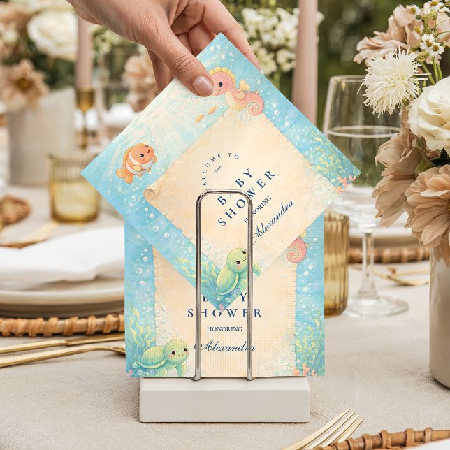 Servilleta De Papel Magical Ocean Nursery Baby Shower (Subido por el creador)