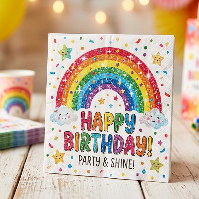 Servilleta De Papel Magical Rainbow birthday party Paper Napkin (Subido por el creador)
