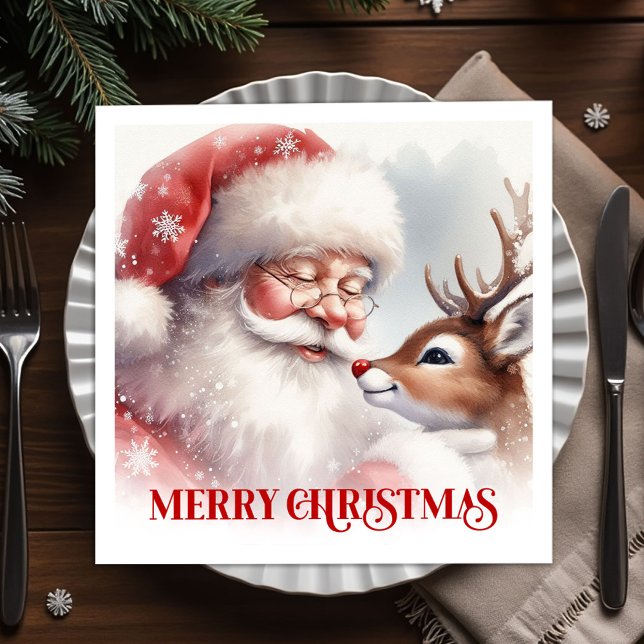 Servilleta De Papel Magical Santa Rudolph Festive Dinner Napkins (Magical Santa Rudolph Festive Dinner Napkins)
