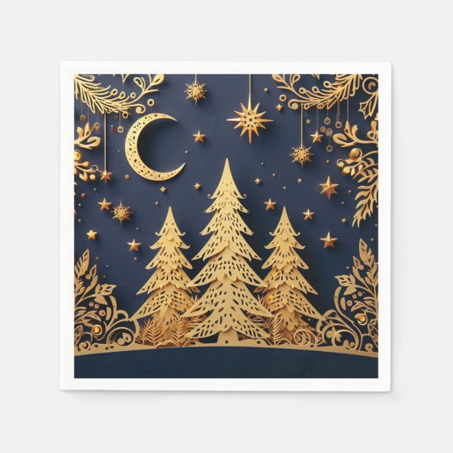 Servilleta De Papel Magical Tree Scene – Yuletide Glimmers (Anverso)