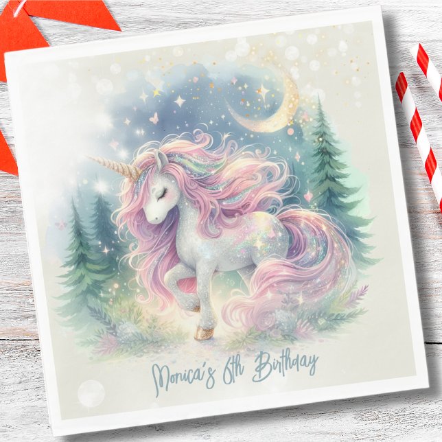 Servilleta De Papel Magnífico cumpleaños de niños de unicornio (Subido por el creador)