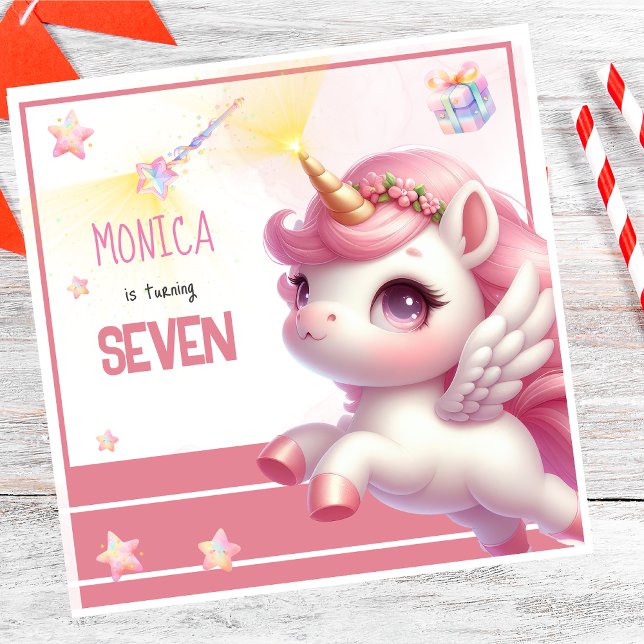 Servilleta De Papel Magnífico cumpleaños de niños de unicornio pastel (Subido por el creador)
