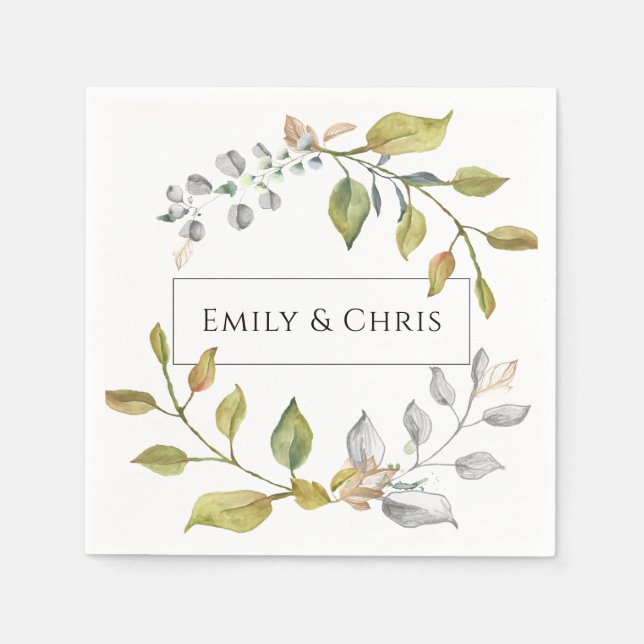 Servilleta De Papel Magnolia Blossoms | Elegante vegetación violeta (Anverso)