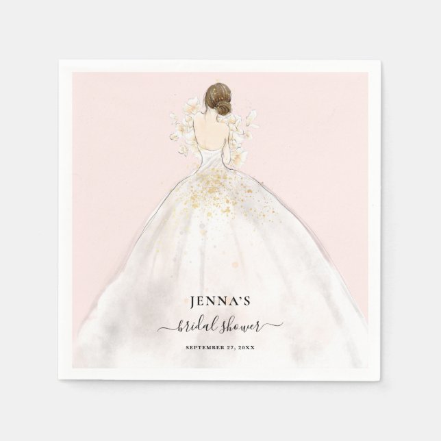 Servilleta De Papel Magnolia Brunette Bride Bridal Shower (Anverso)