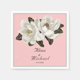 Servilleta De Papel Magnolia elegante florece en rosa