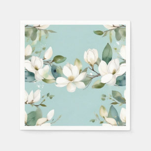 Servilleta De Papel Magnolia elegante y Garland verde