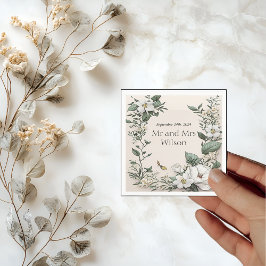 Servilleta De Papel Magnolias blancas y cóctel de cena Boda de mantequ