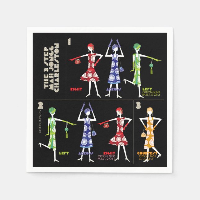 Servilleta De Papel Mah Jongg Charleston Napkins (Anverso)