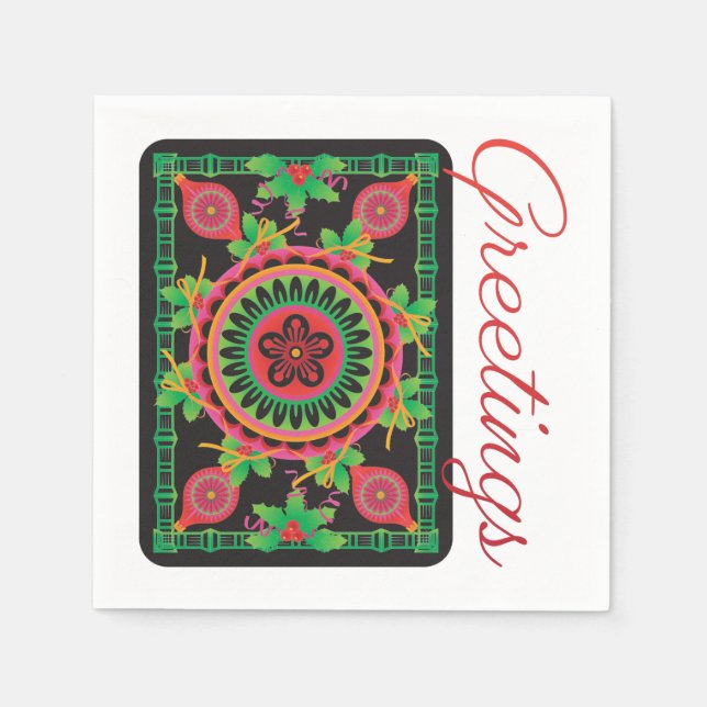 Servilleta De Papel Mah Jongg saluda a las servilletas (Anverso)