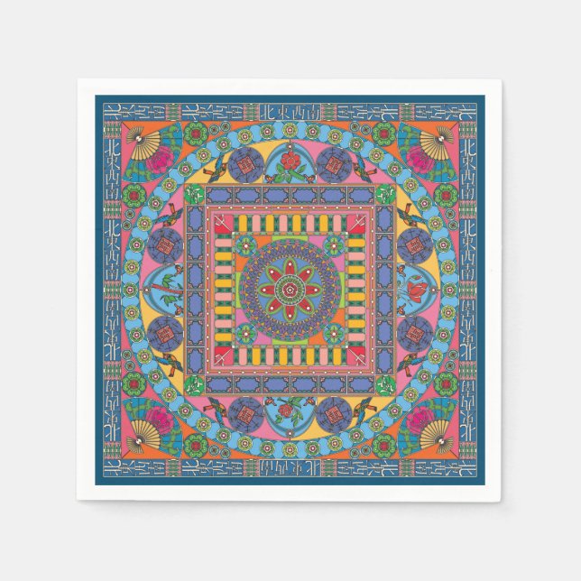 Servilleta De Papel Mah Jongg Tiles Mandala Napkins (Anverso)