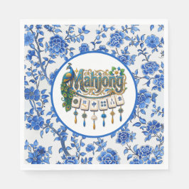 Servilleta De Papel Mahjong Chinoiserie Azul