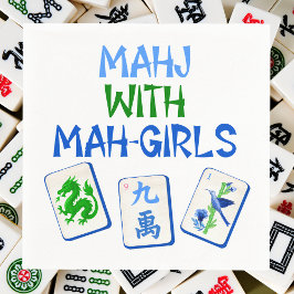 Servilleta De Papel Mahjong Con Chicas De Mah Baldosas De Agua