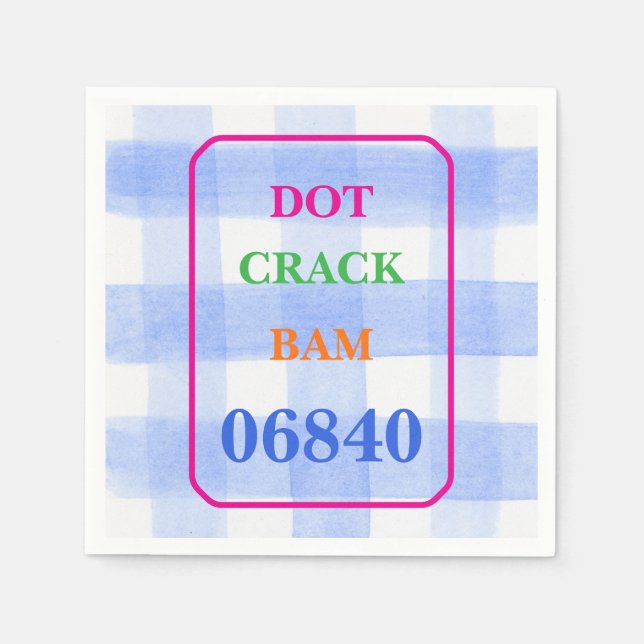 Servilleta De Papel Mahjong Dot Crack Bam Watercolor Gingham (Anverso)