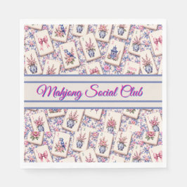 Servilleta De Papel Mahjong Personalizado Rosa y Azul 