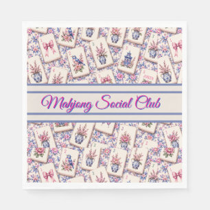 Servilleta De Papel Mahjong Personalizado Rosa y Azul