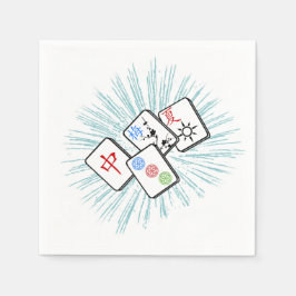 Servilleta De Papel Mahjong Tiles Blue