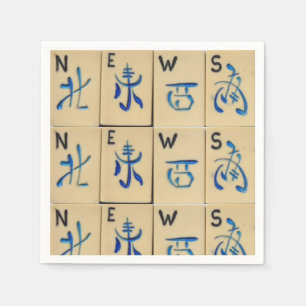 Servilleta De Papel MAHJONG TILES Napkins CUTE NEWS fiestas regalo