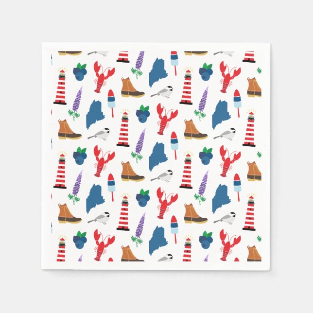 Servilleta De Papel Maine Icons (Anverso)