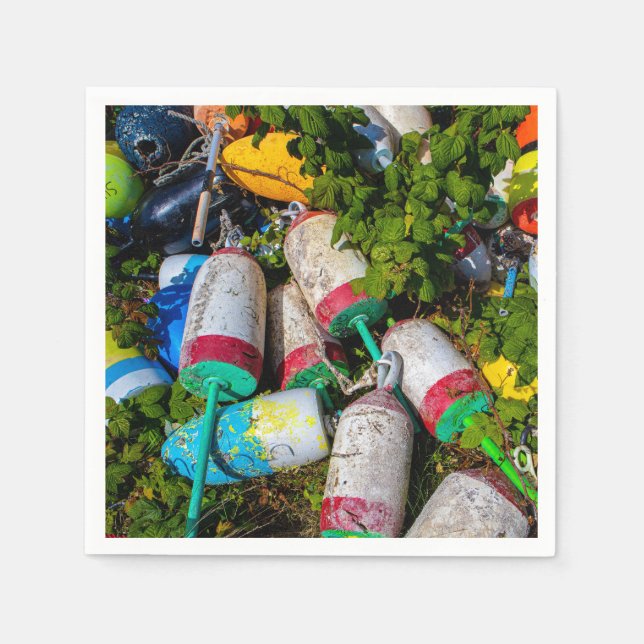 Servilleta De Papel Maine Lobster Buoys (Anverso)