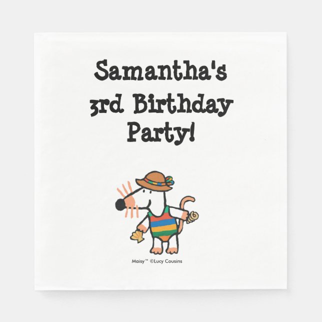 Servilleta De Papel Maisy con conchas Cumpleaños (Anverso)