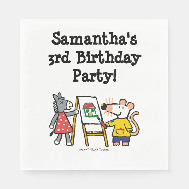 Servilleta De Papel Maisy y Dotty Paint en el preescolar (Anverso)