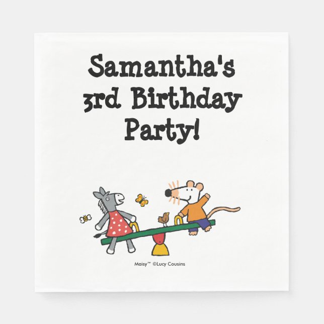 Servilleta De Papel Maisy y Dotty Seesaw en el área de juegos (Anverso)