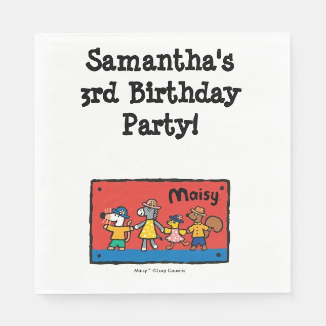 Servilleta De Papel Maisy y los mejores amigos tienen la mano (Anverso)