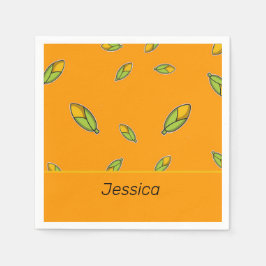 Servilleta De Papel Maíz con nombre personalizado en naranja